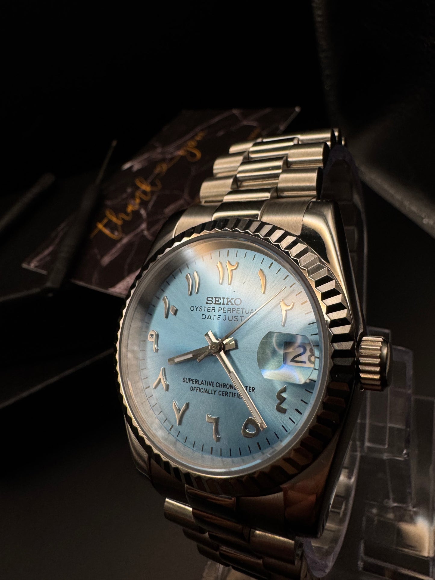 Baby Blue - Arabic Seiko Dial - SeyaWatches