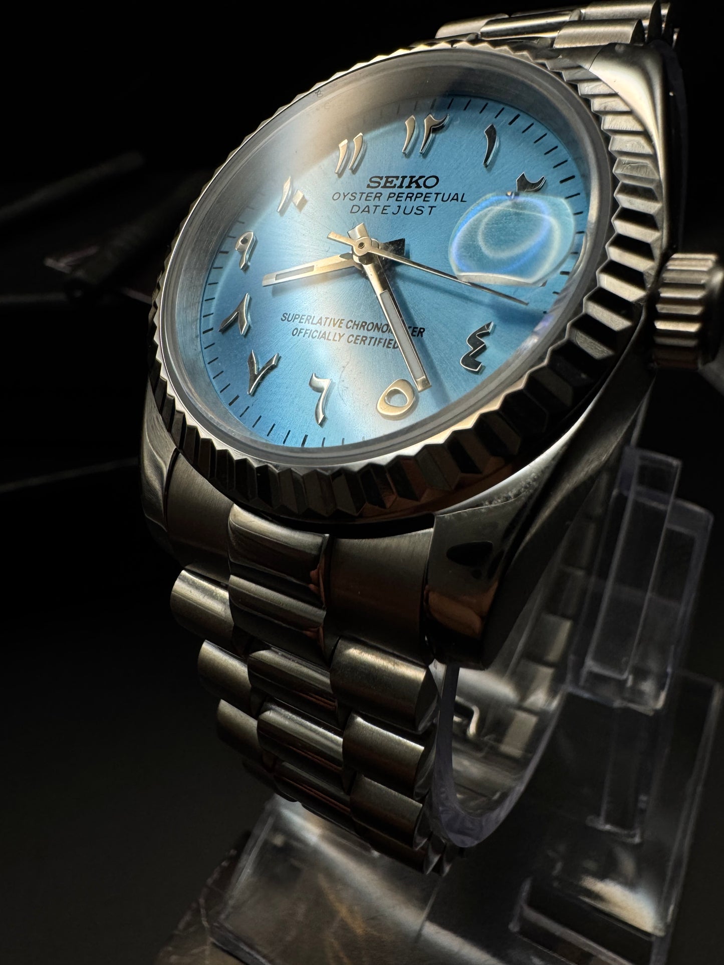Baby Blue - Arabic Seiko Dial - SeyaWatches