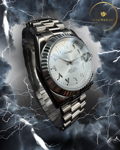Metallic Silver - Arabic Seiko Dial - SeyaWatches
