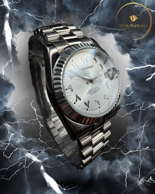 Metallic Silver - Arabic Seiko Dial - SeyaWatches